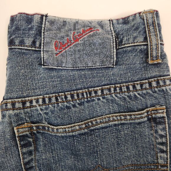 Robert Graham Vintage Y2K 5 Pocket Baggy Straight Fit Jeans 32x32 - Picture 5 of 8